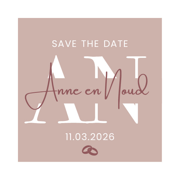 Save the date Zacht Roze