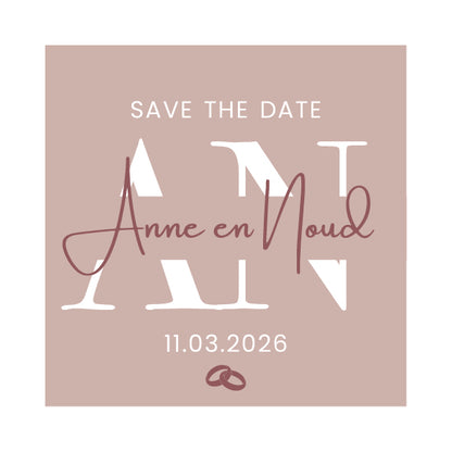 Save the date Zacht Roze
